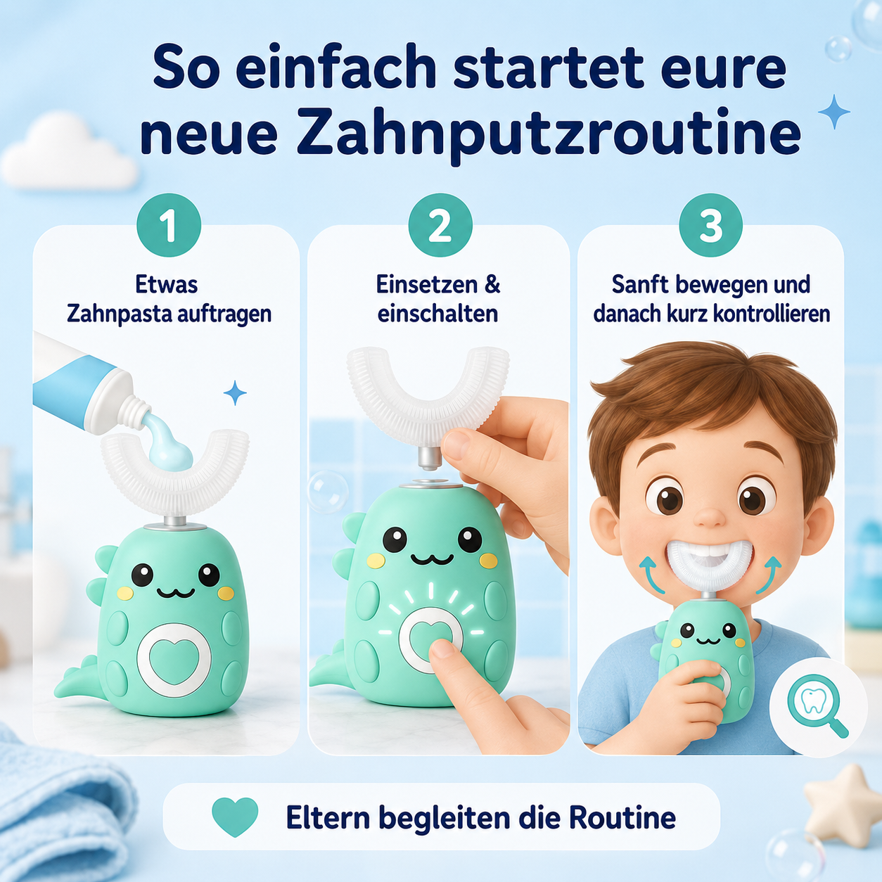 DinoBrush - 360° Kinderzahnbürste