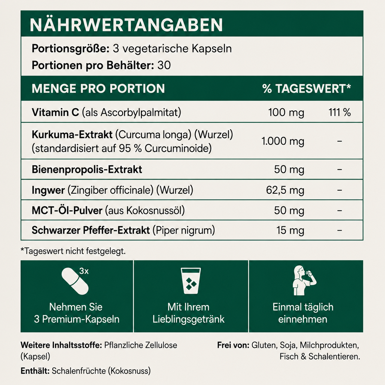 Kurkuma Curcumin Leber Komplex – 1.000 mg